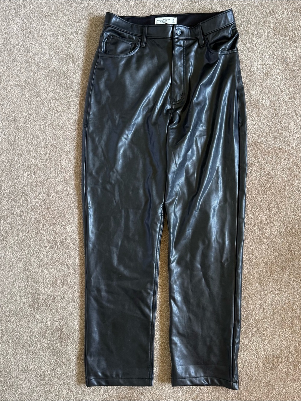 Abercrombie & Fitch 90s Straight Faux Leather Pants Ultra HighRise Size 10/30